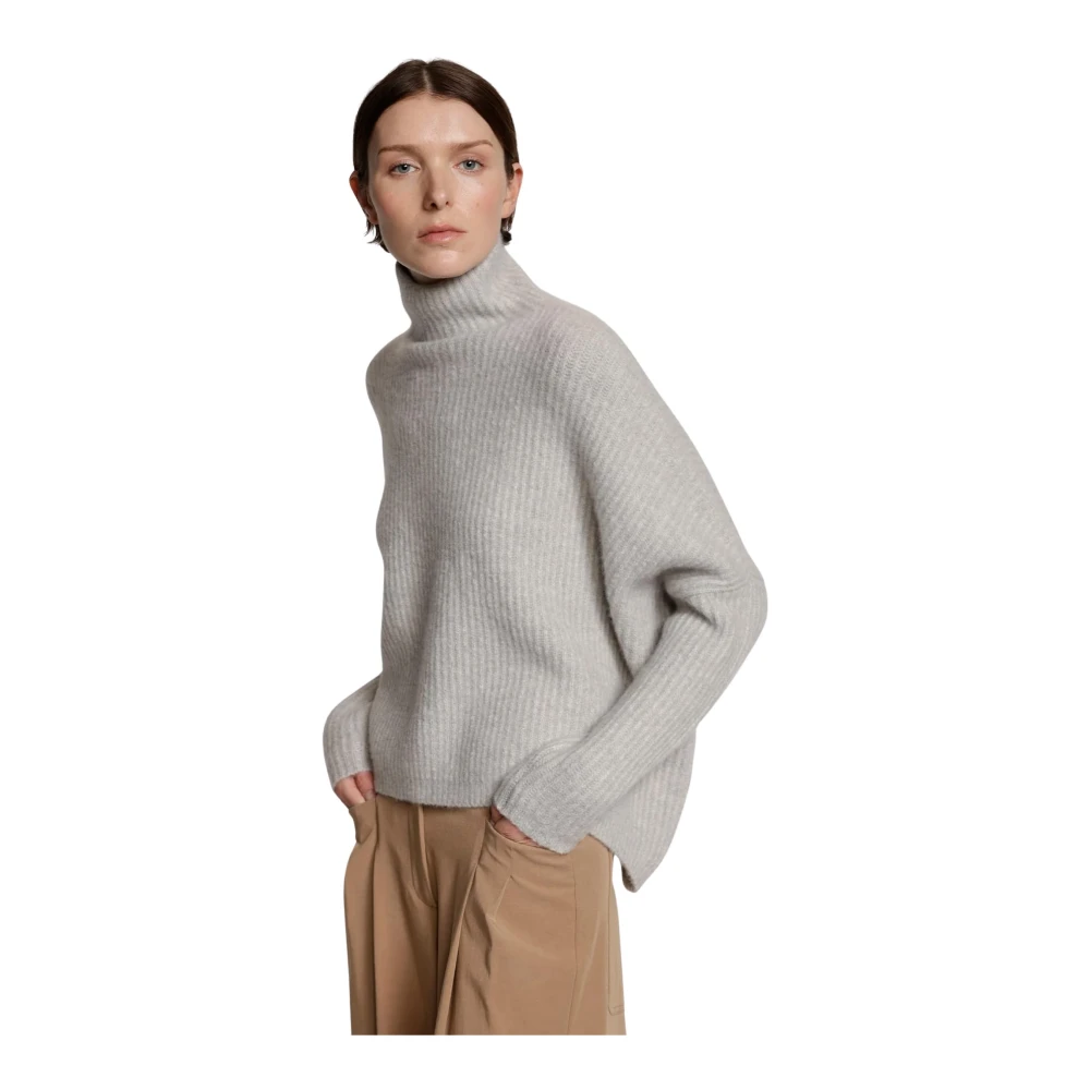 Kiefermann Women's Gray Akantha Kastiger Pullover Aus Gewalktem Kaschmir