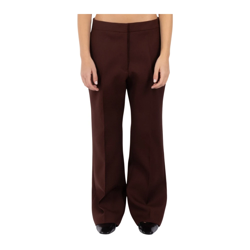 Jil Sander Bruine wollen broek Brown Dames