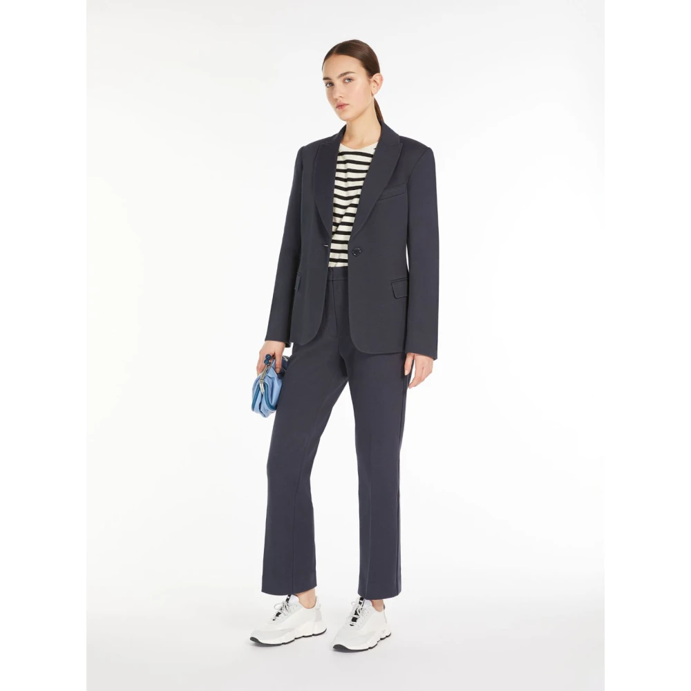 Max Mara Weekend Blauwe Straight Leg Broek Blue Dames