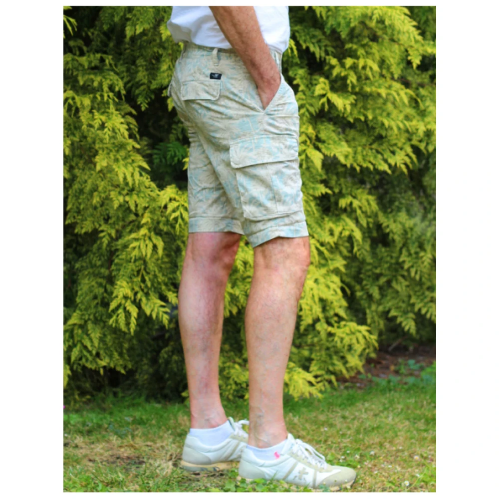 Mason's Cargo Bermuda Shorts met Palmboomprint Beige Heren