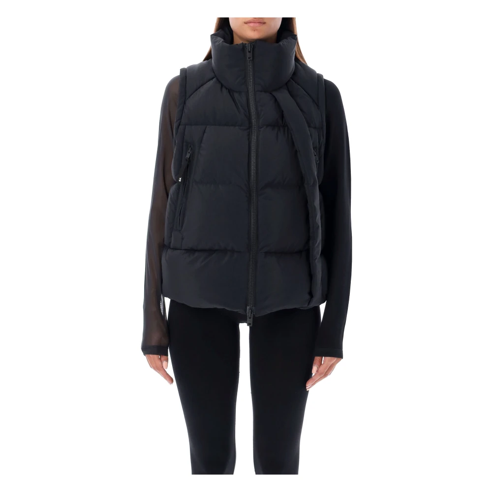 Y-3 Zwarte Puffer Vest Buitenkleding Aw24 Black Dames