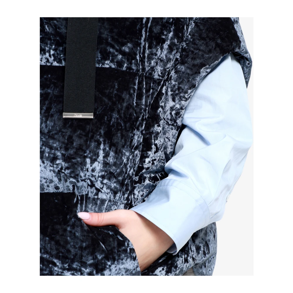 Herno Velvet Gewatteerd Mouwloos Jasje Gray Dames