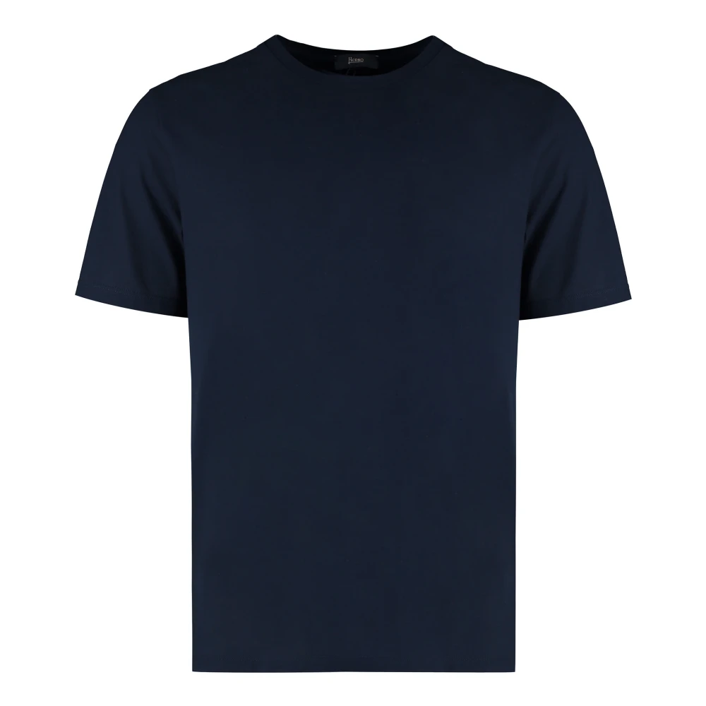 Herno Men's Blue Cotton Crew-Neck T-Shirt