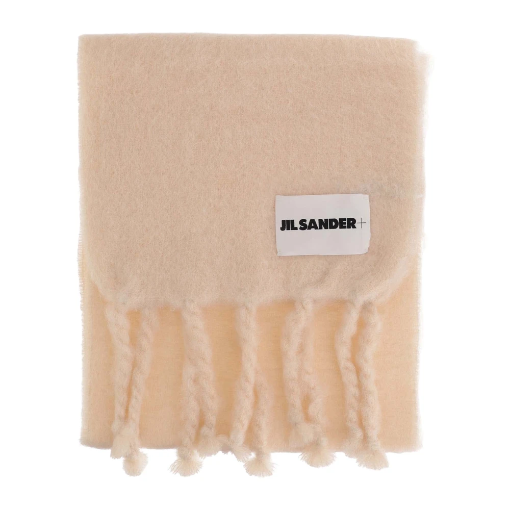 Jil Sander Women's Pink Wool Blend Fringed Scarf