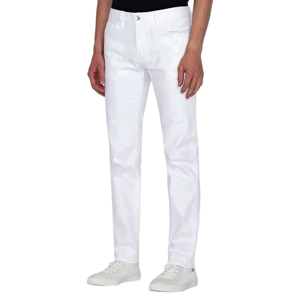Armani Exchange Men's White Slim-Fit Trousers - Slim-Fit Trousers - W28 - Trousers