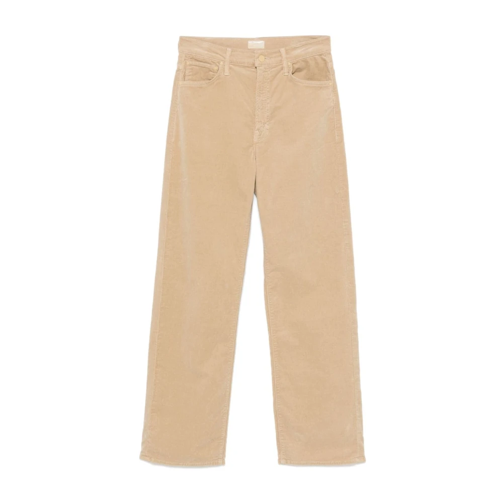 Mother Beige Corduroy Straight Leg Jeans Beige Dames