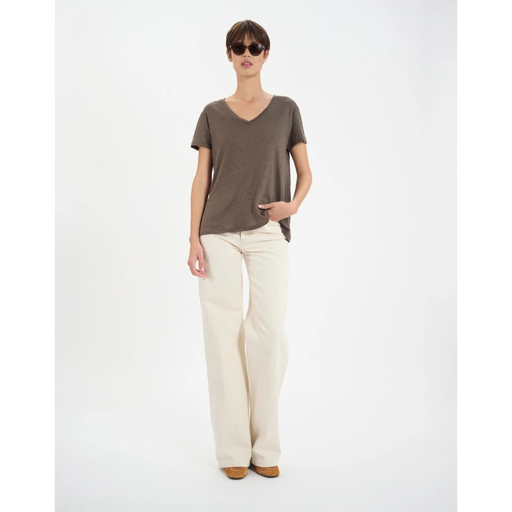 Ines De La Fressange Paris Apolline linnen T-shirt Green Dames