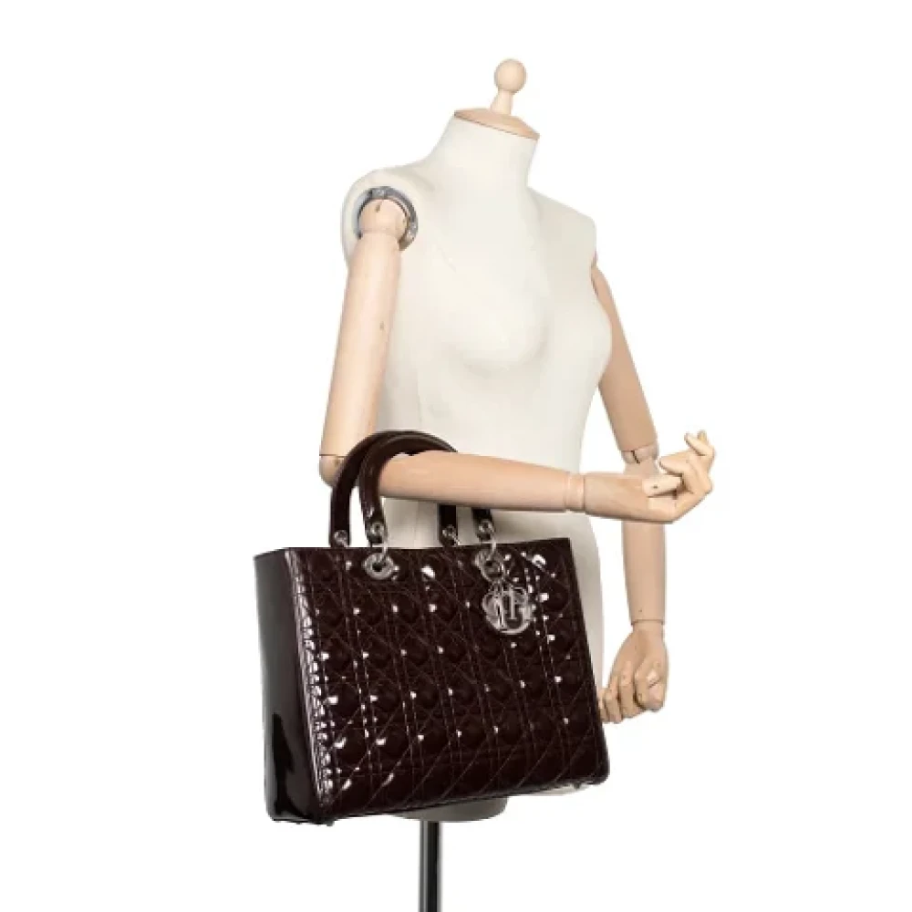 Dior Vintage Pre-owned Leather dior-bags Purple Dames