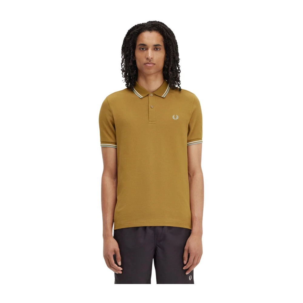 Fred Perry Twin Tipped Polo Shirt Brown Heren