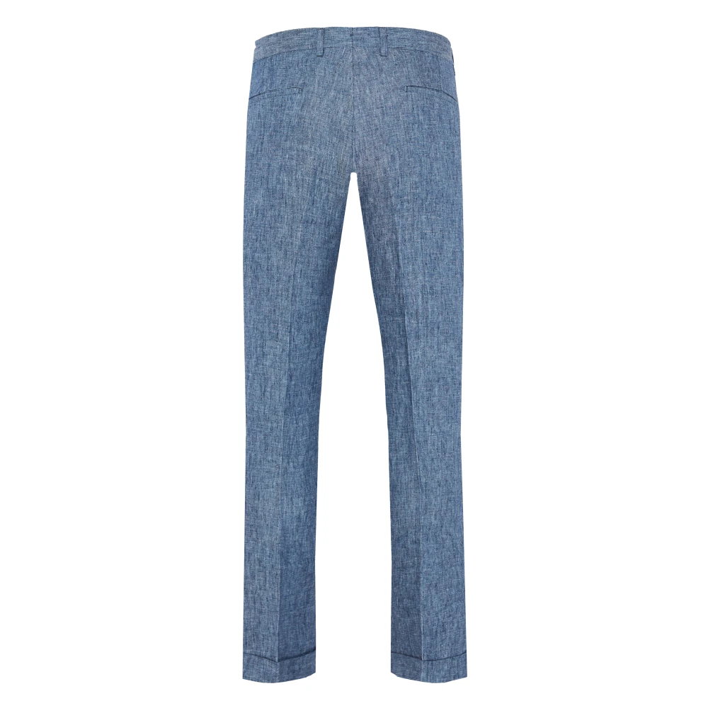 Barba Linnen broek met zakken Blue Heren