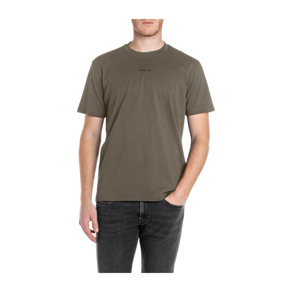 Replay T-Shirt Baumwolle Für Herren Grün S - Bild 5