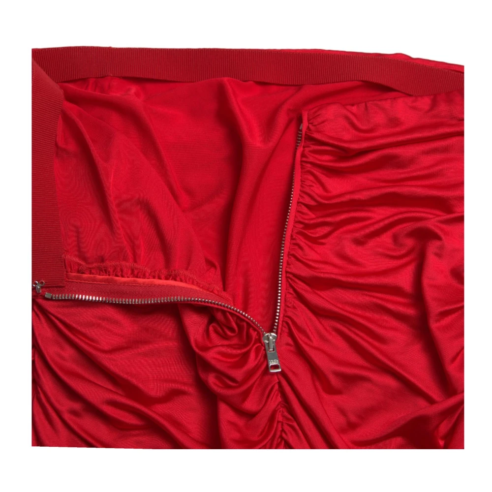 Dolce & Gabbana Rode hoge taille geplooide rok Red Dames
