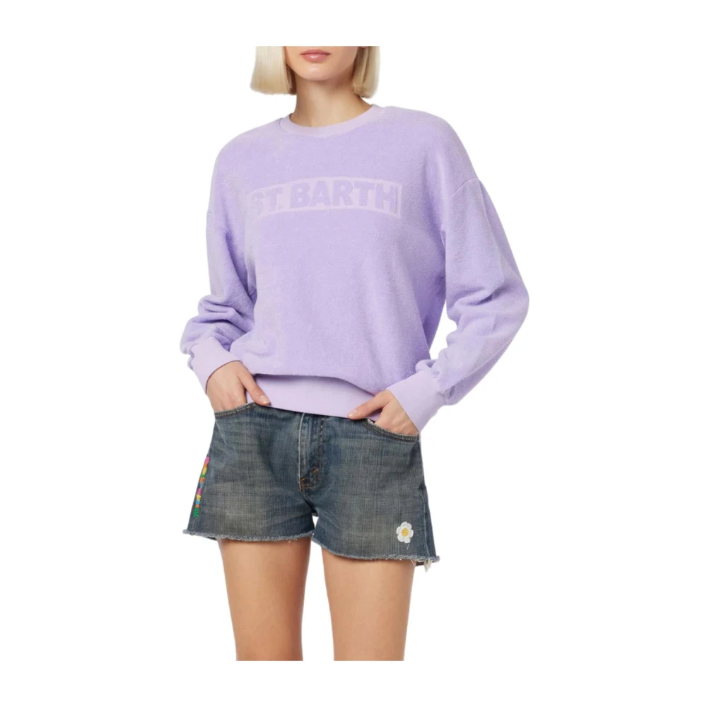 Saint Barth Lila Varsity Sweater Stardust Stijl Purple Dames