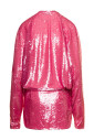 fuchsia-sequin-mini-dress-v-neck