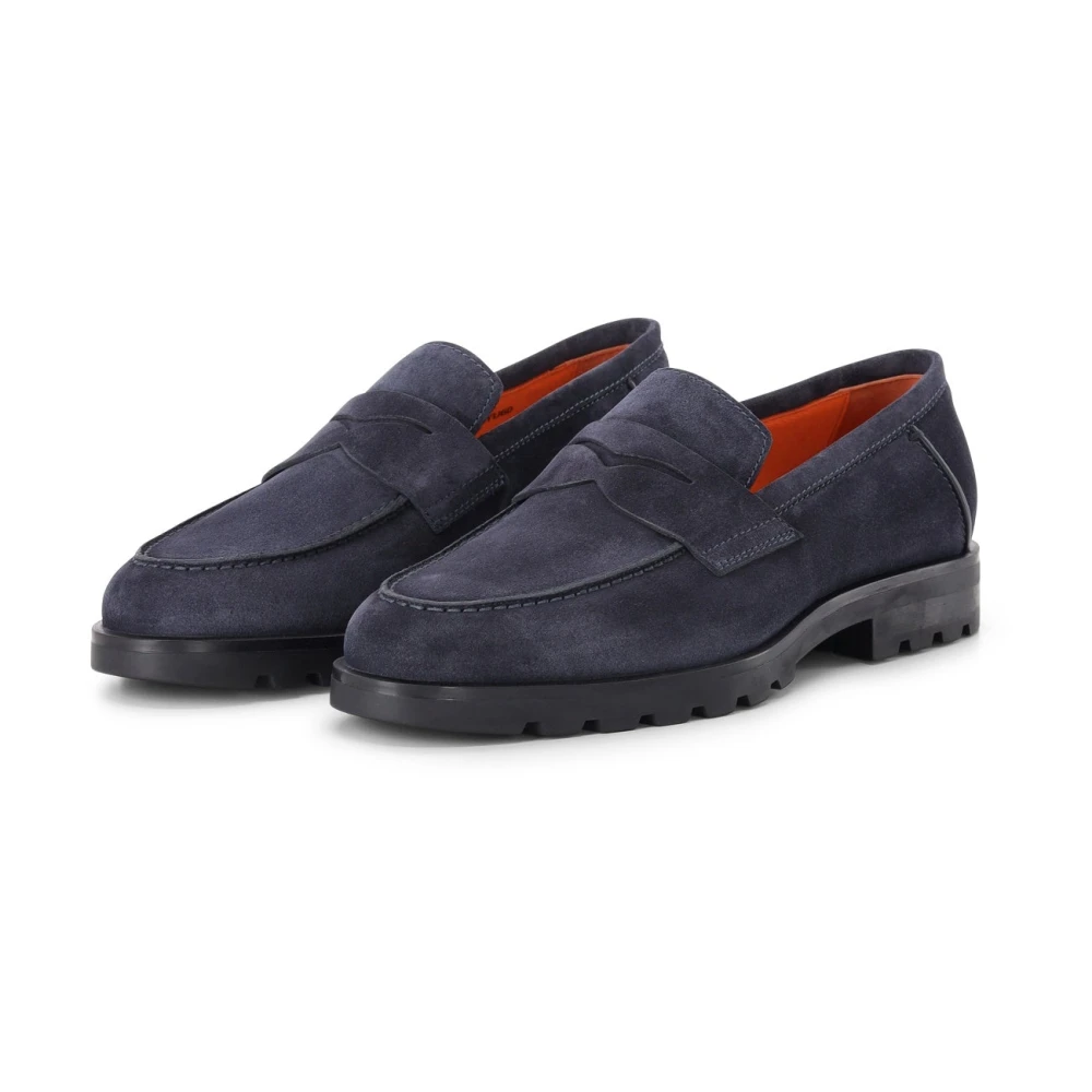 Santoni Men's Blue Loafers, 9 1/2 Uk, Loafers