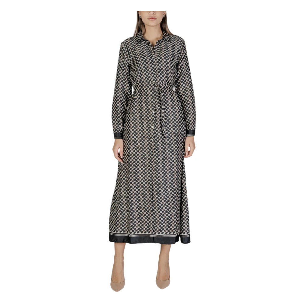 Only Zwarte V-hals Jurk Herfst Winter Vrouwen Black Dames