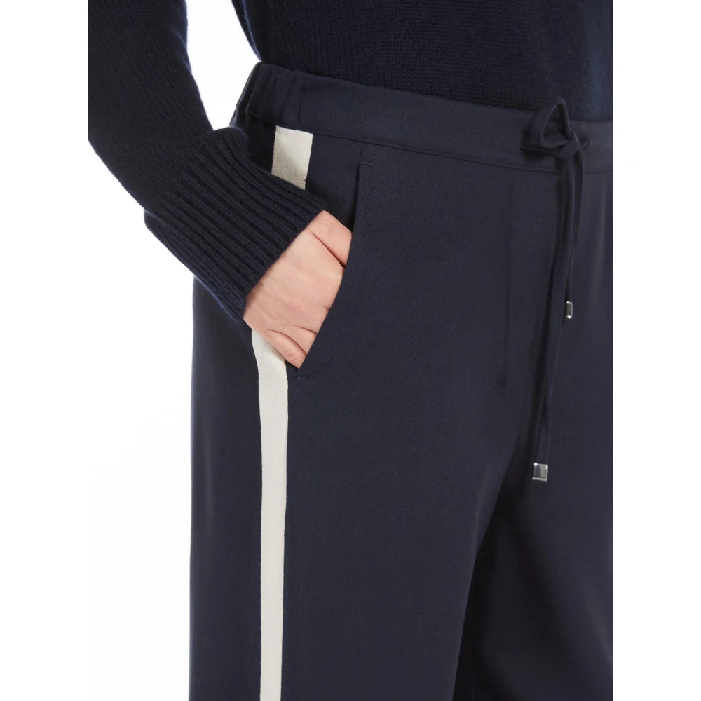 Max Mara Blauwe Joggingbroek met Zijstrepen Blue Dames