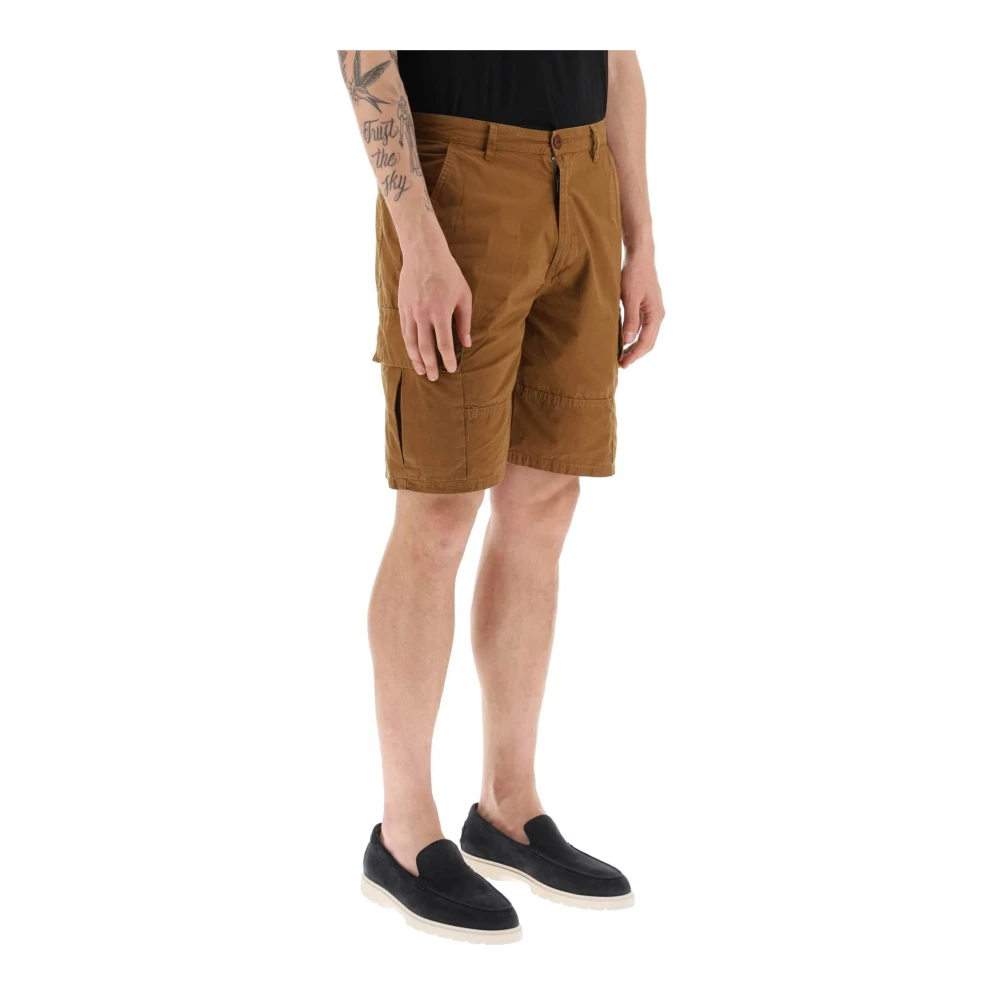 Barbour Cargo Shorts van Garment-Dyed Ripstop Brown Heren