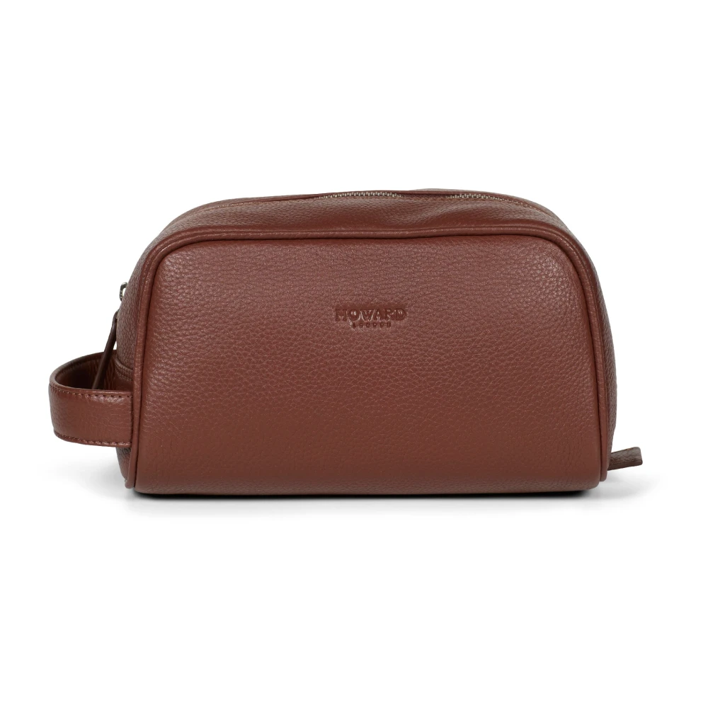 Howard London Bruin lederen heren toilettas organizer Brown Heren