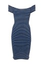 robe-midi-rayee-bleue-a-epaules-denudees