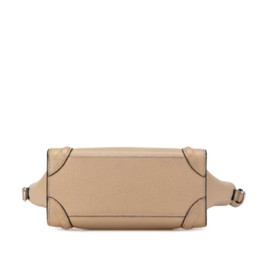 Celine Vintage Pre-owned Leather handbags Beige Dames