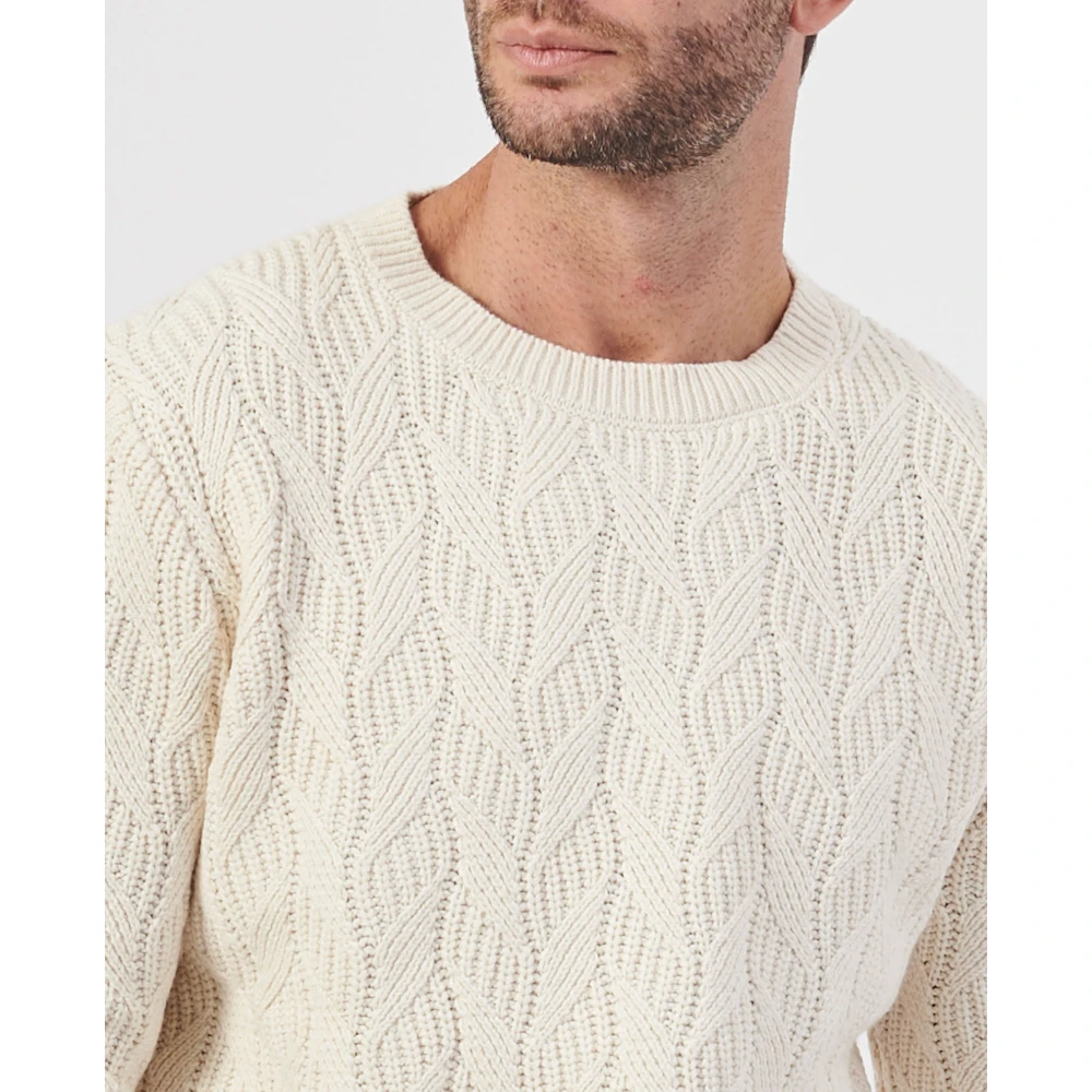 Guess Witte Trui met Kabelbreisel White Heren