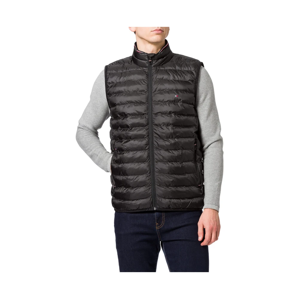 Tommy Hilfiger Men's Black Core Packable Circular Vest - Waistcoats - L - Jackets