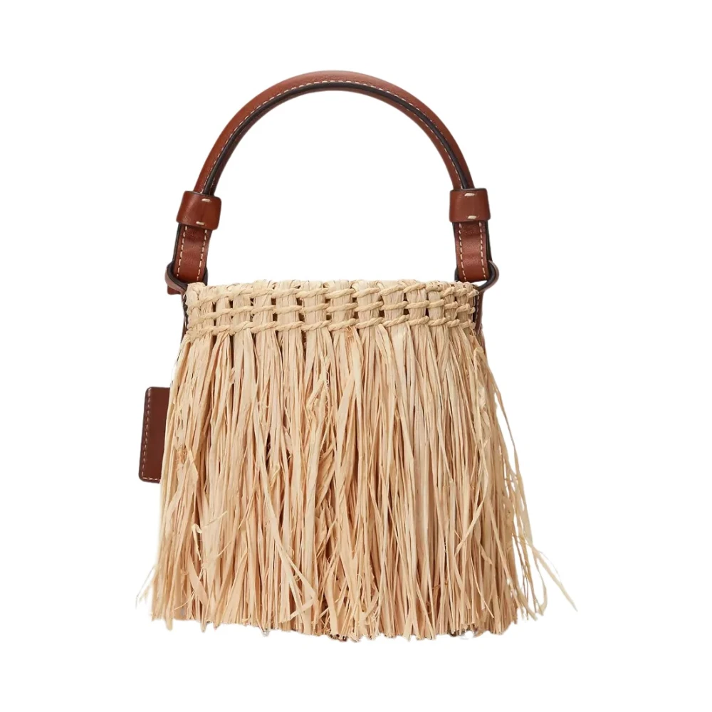 Ralph Lauren Raffia Small Lucey Bucket Tas Beige Dames