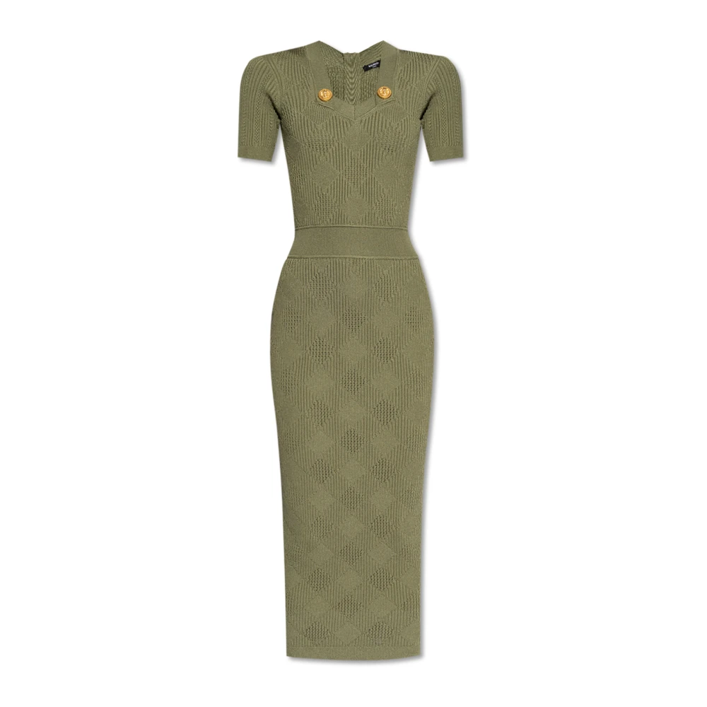 Balmain Jurk met korte mouwen Green Dames