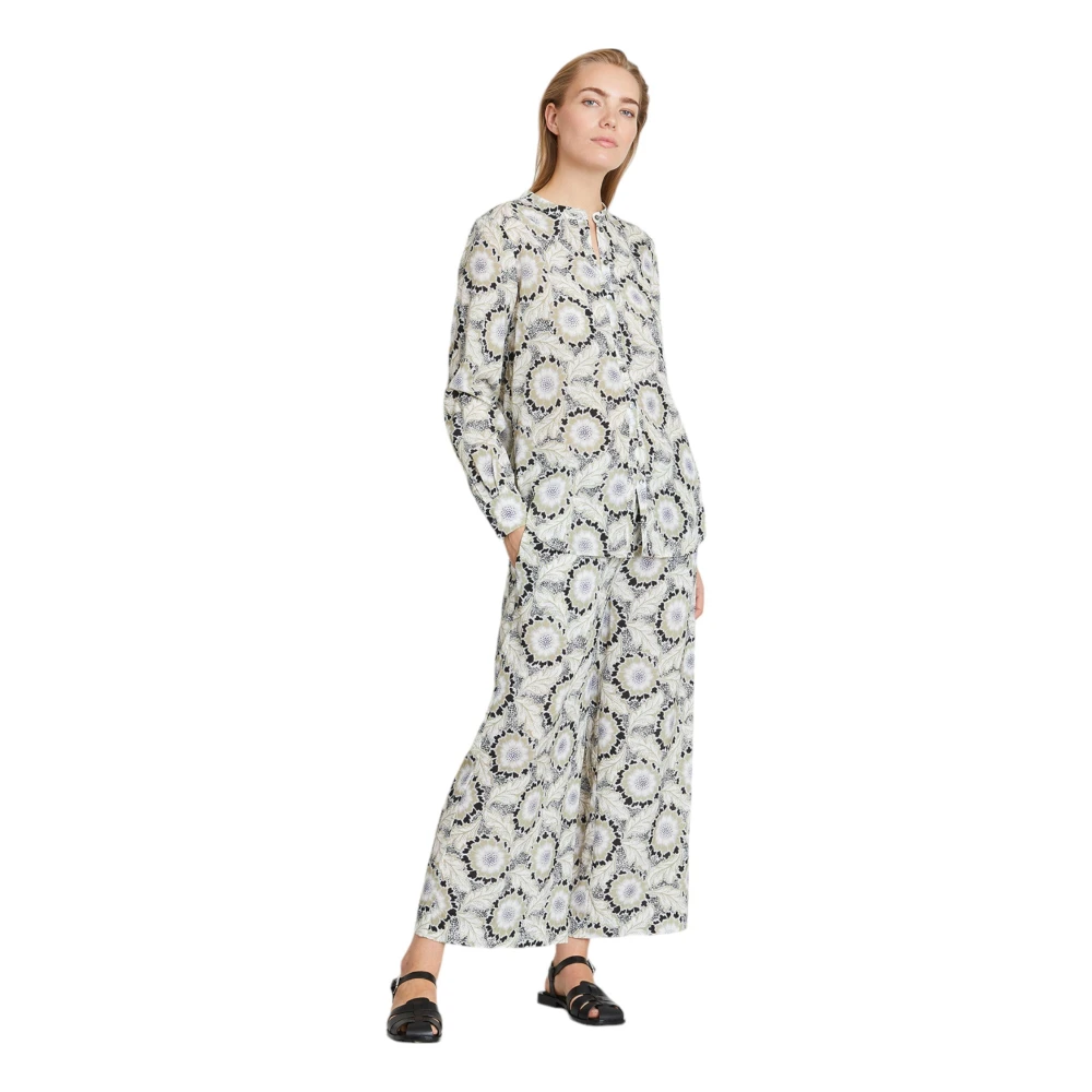 Heartmade Groene Zijden Broek met Elastische Taille Multicolor Dames