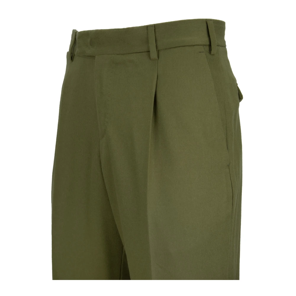 PT Torino Heren wollen broek met knoop rits haak Green Heren