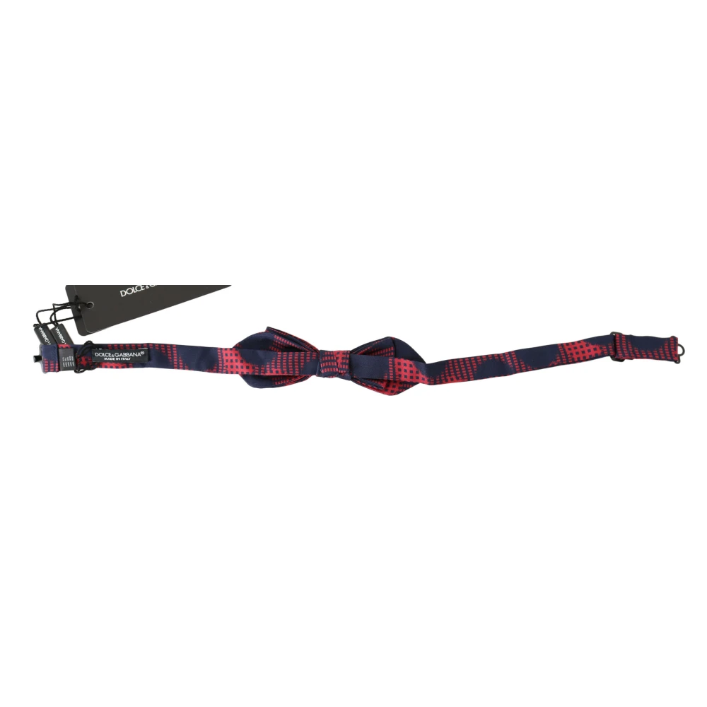Dolce & Gabbana Men's Red Checke Silk `S Bow Tie