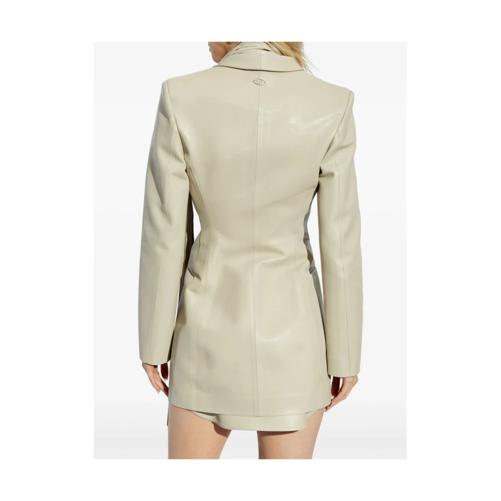 Diesel Beige Fringe Double-Breasted Outerwear Beige Dames