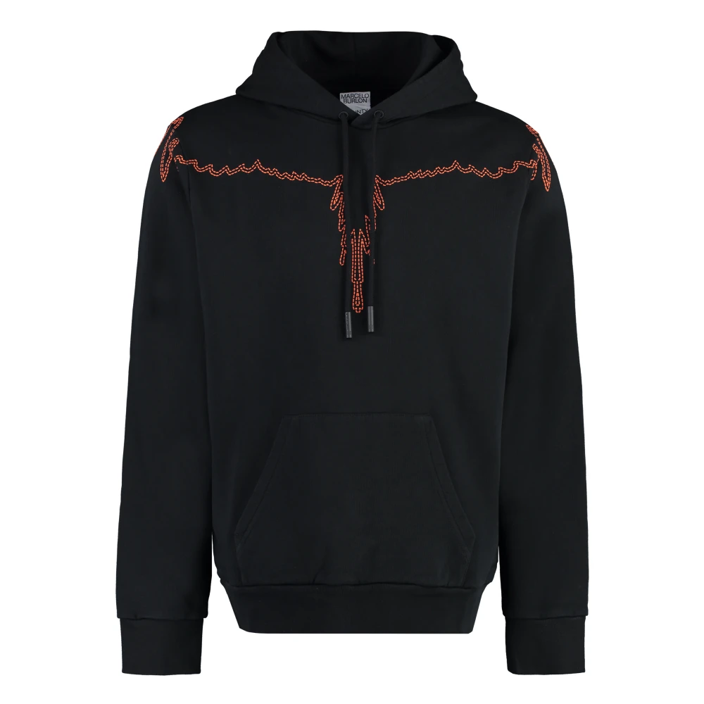 Marcelo Burlon Gedrukte hoodie Black Heren