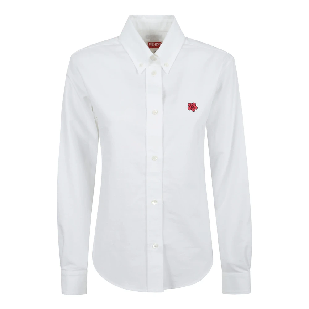 Kenzo Witte Bloemen Getailleerde Blouse White Dames