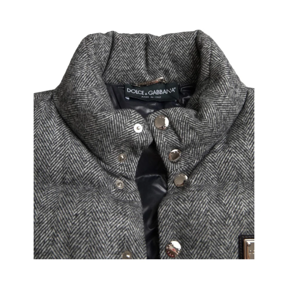 Dolce & Gabbana Elegante Chevron Gebreide Vest in Grijs Gray Heren