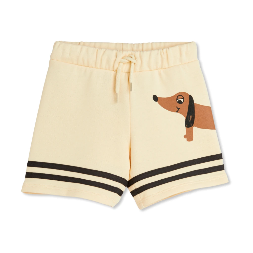 Mini Rodini Shorts med hundmotiv Beige, Unisex