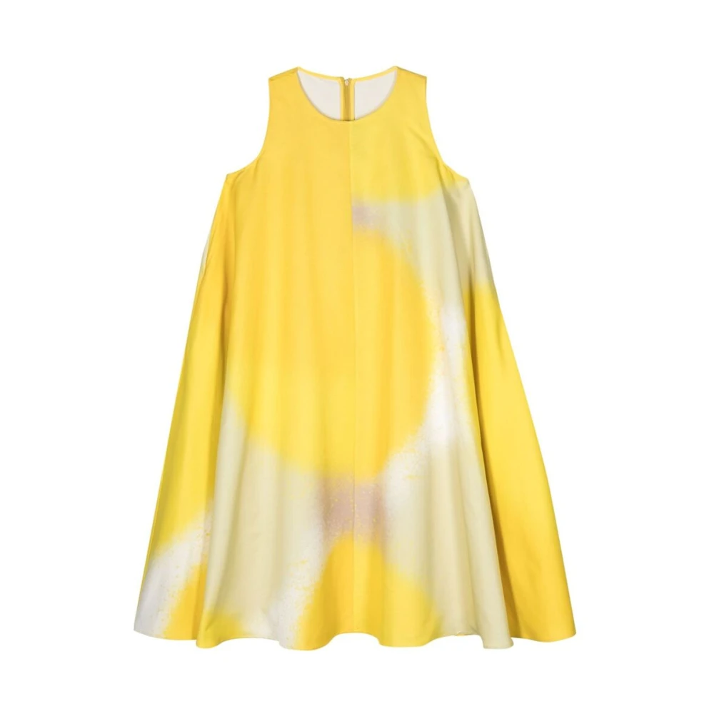 Gianluca Capannolo Gele Spray-Paint Effect Wijdvallende Jurk Yellow Dames