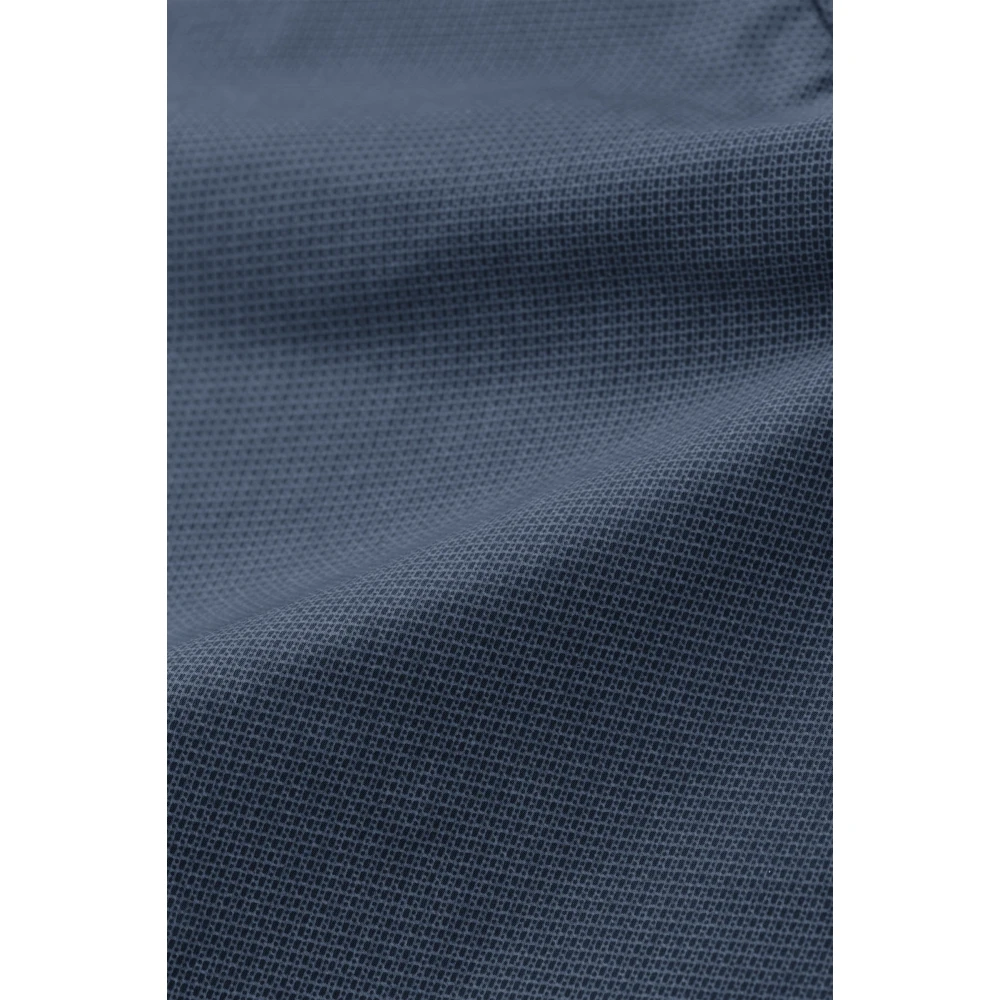 BomBoogie Chino broek in katoen satijn met microprint Blue Heren