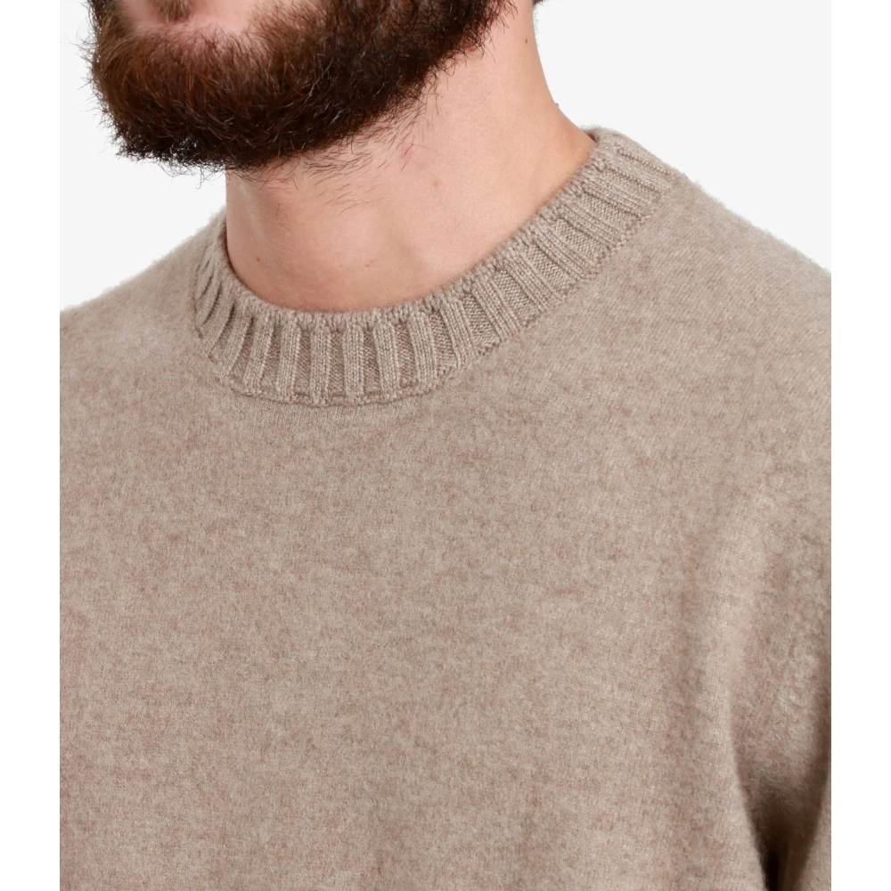 Gran Sasso Kasjmier Crew Neck Sweater Made in Italy Beige Heren
