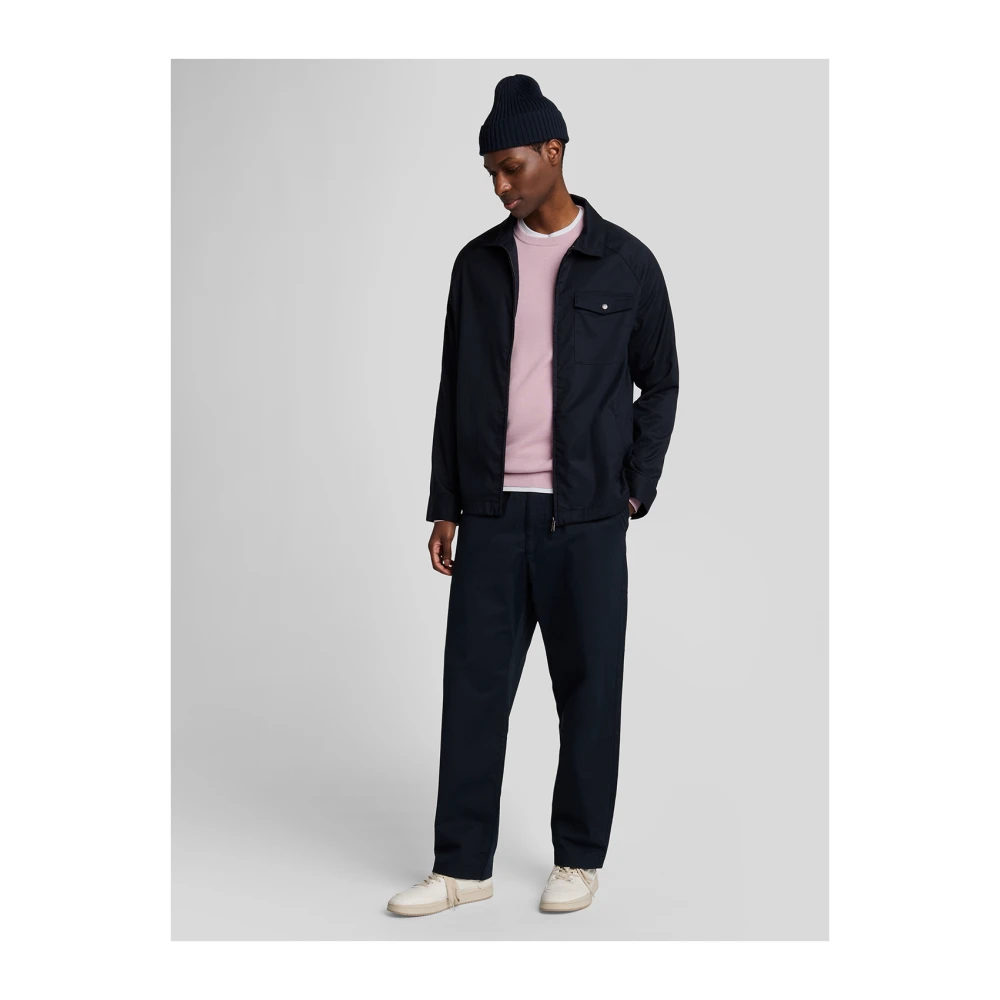 Lyle & Scott Mid Knits Katoenen Ronde Hals Trui Blue Heren