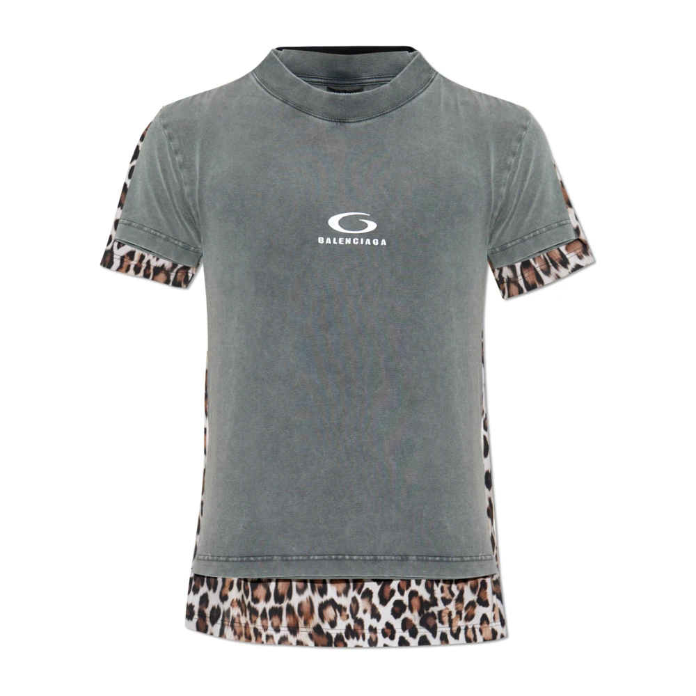 Balenciaga Taped Double T-Shirt Gray Unisex