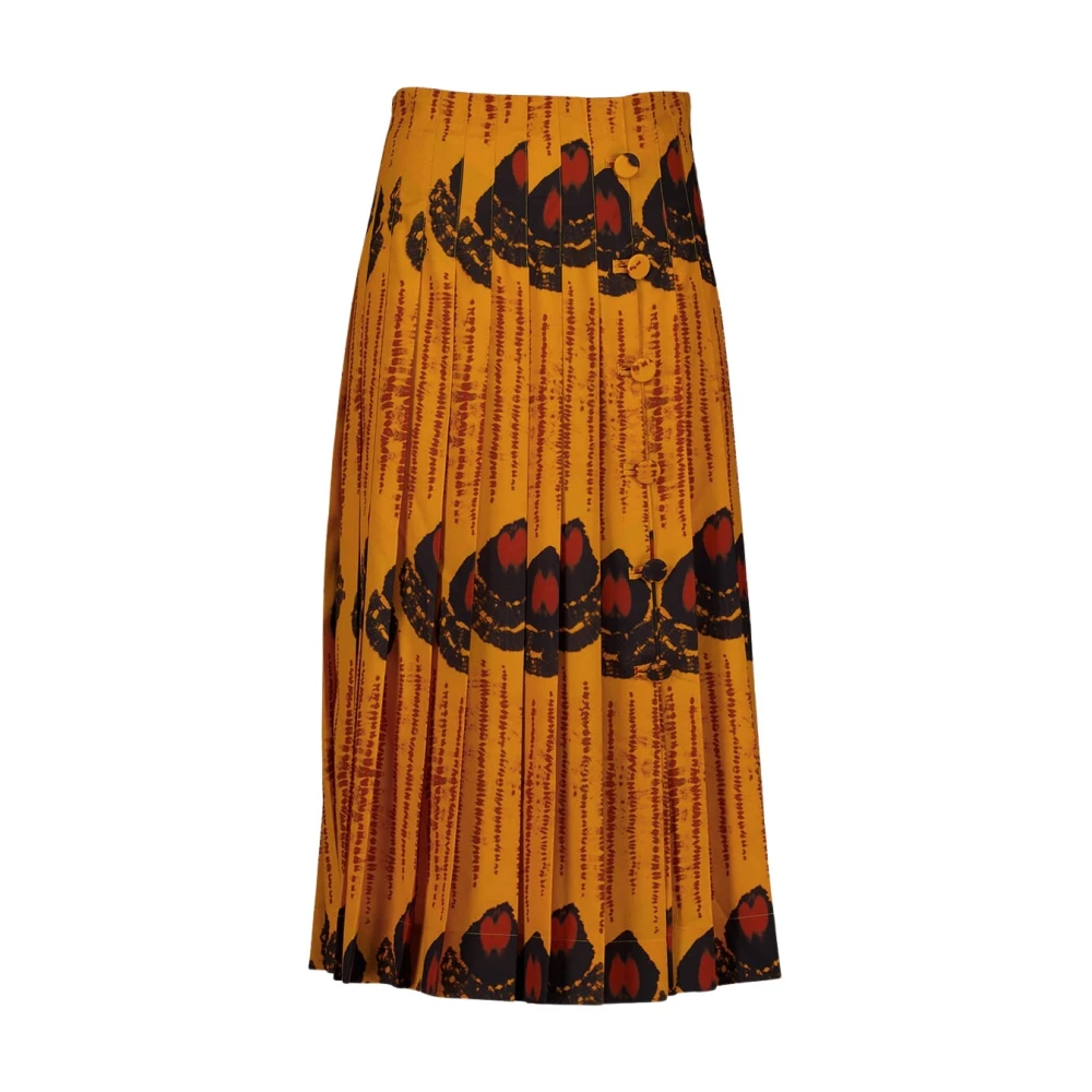 Altuzarra Orange Abstract Midi Skirt - Female - Midi Skirts - S - Skirts
