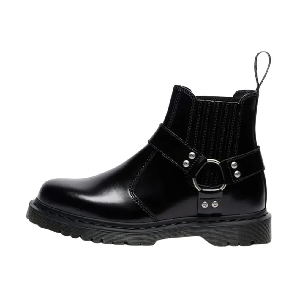 Dr. Martens Black Chelsea Boots, Male, 7 Uk, 2976 Harness Analine Leather Chelsea
