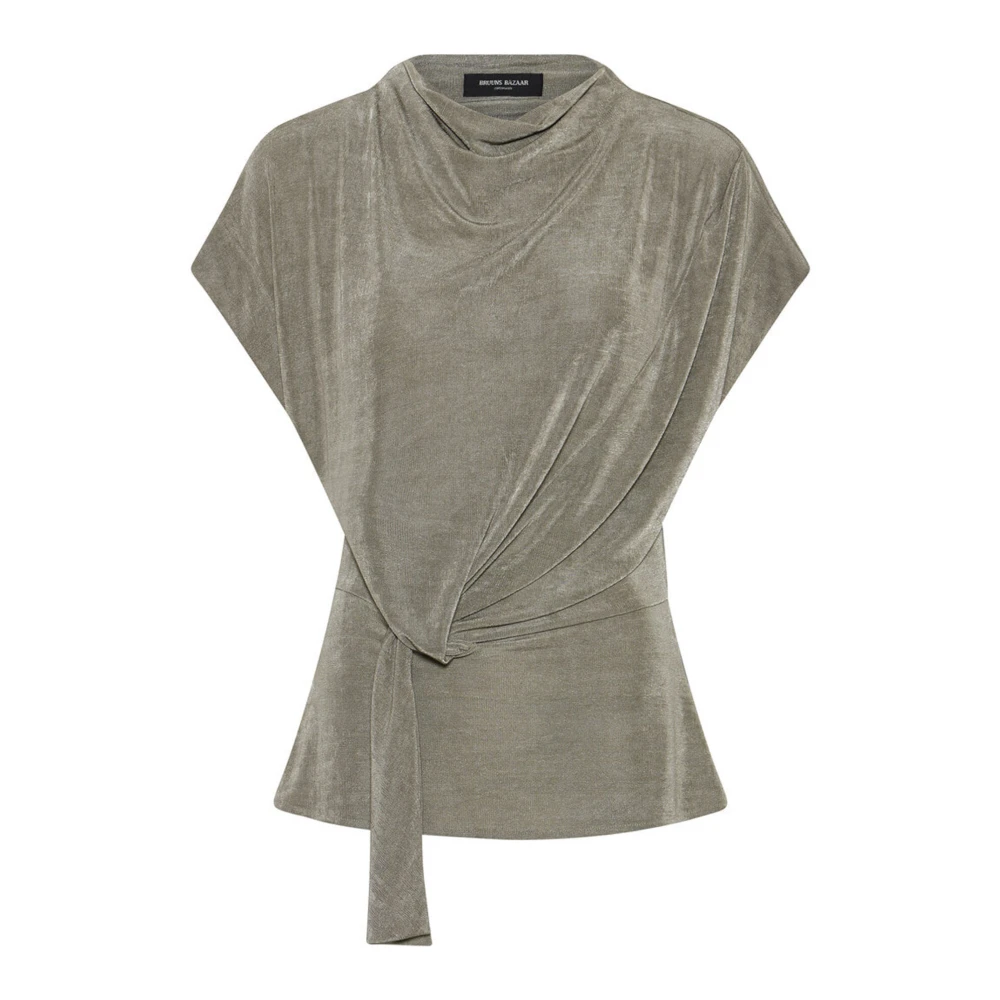 Bruuns Bazaar Elegante Gedrapeerde Blouse Green Dames