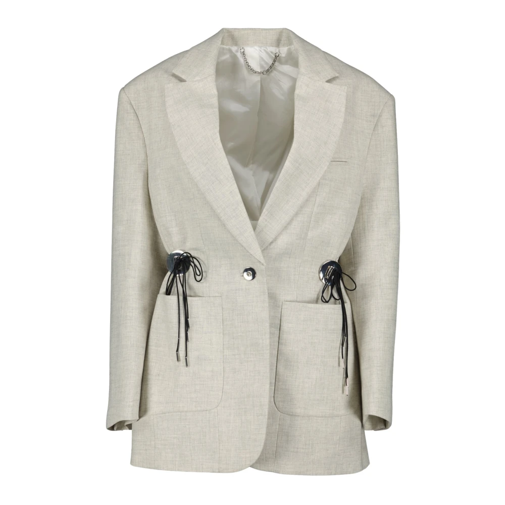Rabanne Women's Beige Wool Oversized Blazer