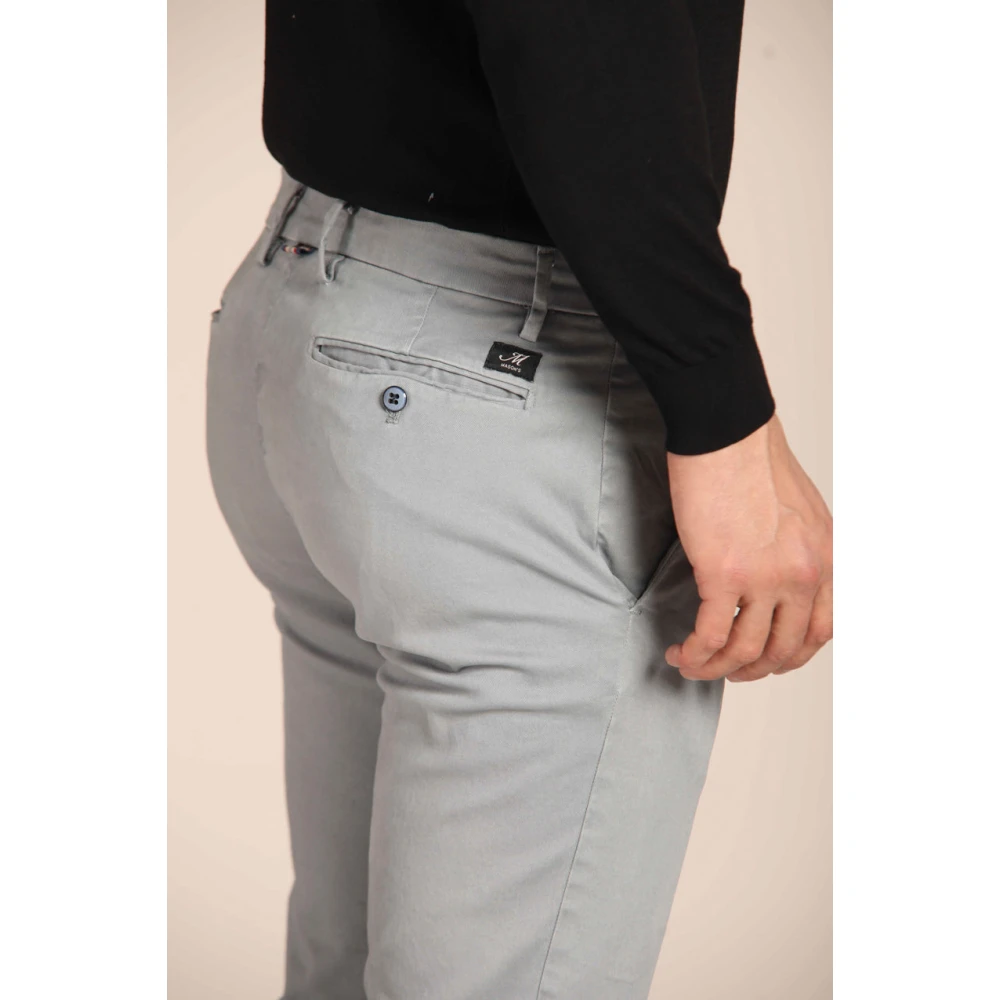 Mason's Gabardine stretch chino broek regular fit Blue Heren