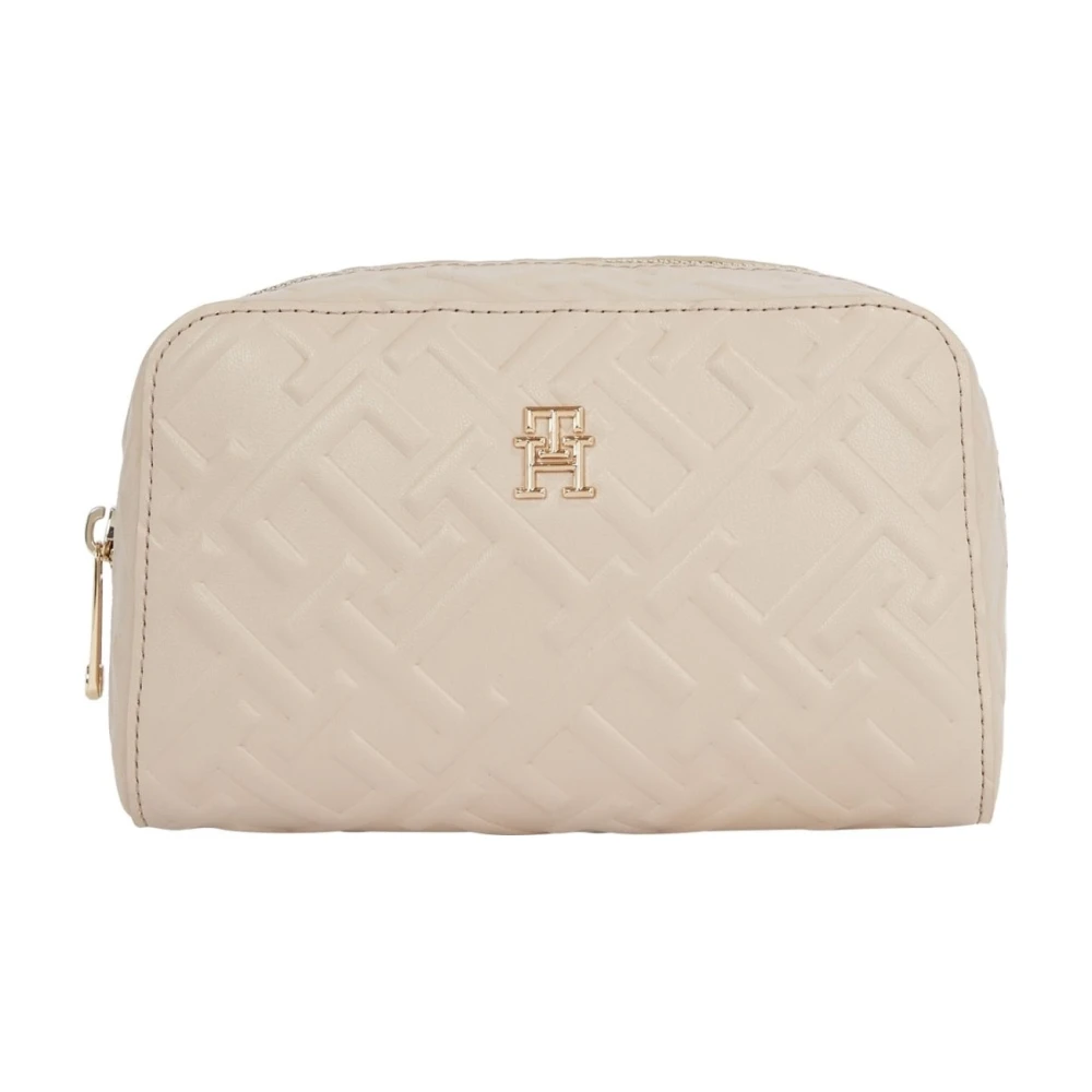 Tommy Hilfiger Iconische Beige Toilettas voor Vrouwen Beige Dames