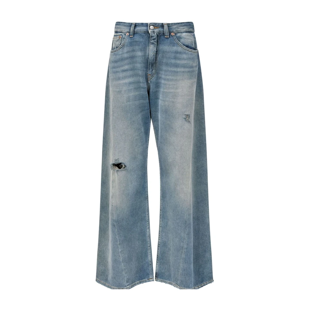 MM6 Maison Margiela Blauwe Distressed Denim Jeans Blue Dames