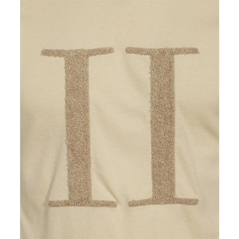 Les Deux Logo Crew-neck T-shirt Beige Heren